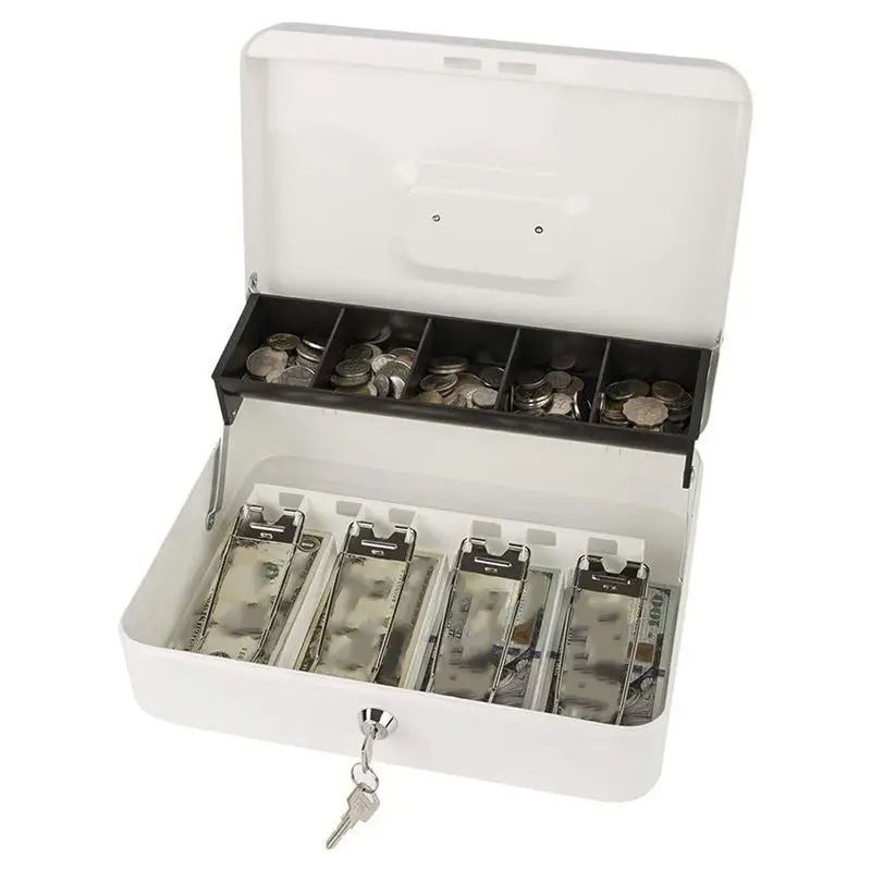 A11E-Security Storage Box Lockable Metal Cash Box With Cash Tray Capacity Multi Compartment Portable Home Safe
A11E-Security Storage Box Lockable Metal Cash Box With Cash Tray Capacity Multi Compartment Portable Home Safe