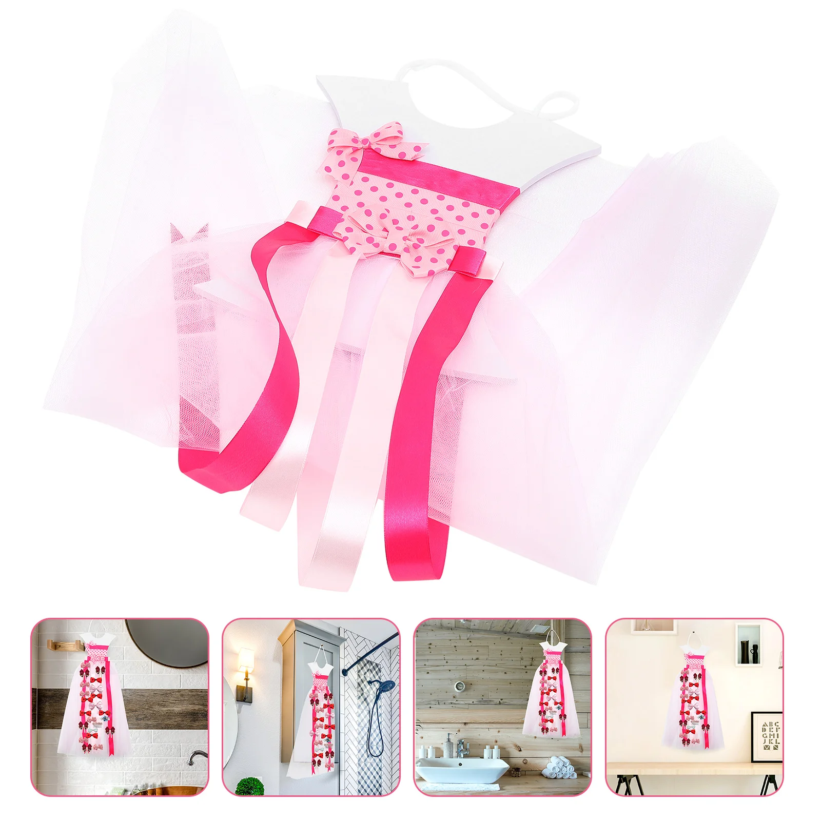 Creative Hairpin Wall Storage Rope Gauze Dress Design Organizer For Hair Clips Bows Barrettes Kids Room Wall Hanging Belt Home 
Creative Hairpin Wall Storage Rope Gauze Dress Design Organizer For Hair Clips Bows Barrettes Kids Room Wall Hanging Belt Home