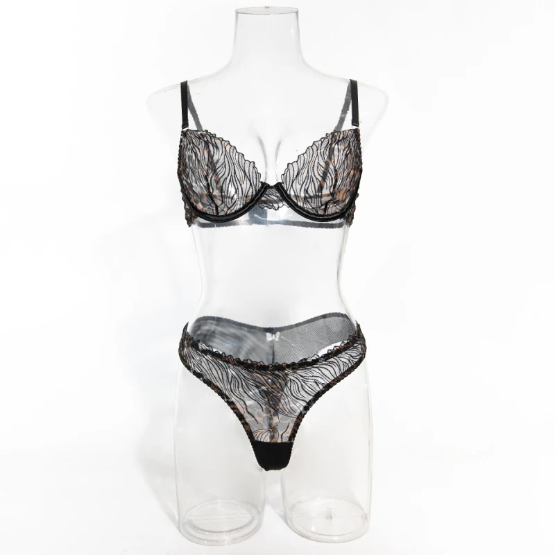 Bikini French-style sexy leopard print lingerie ultra-thin mesh embroidered see-through bra two-piece set
Bikini French-style sexy leopard print lingerie ultra-thin mesh embroidered see-through bra two-piece set