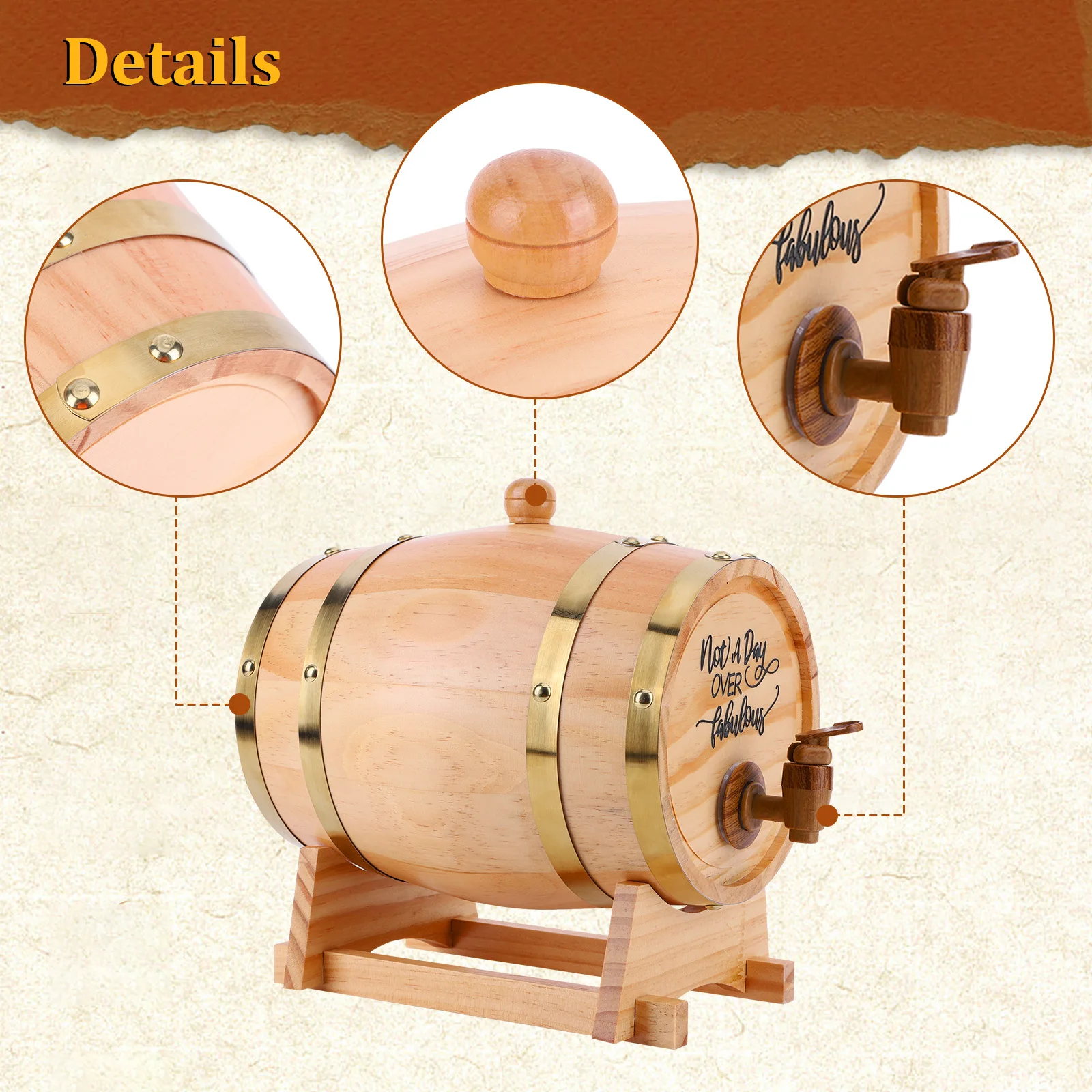 3L Wooden Whiskey Barrel with Stand and Spigot Wine Barrel Whiskey Barrel Dispenser for Cocktails Bourbon Rum Tequila Beer
3L Wooden Whiskey Barrel with Stand and Spigot Wine Barrel Whiskey Barrel Dispenser for Cocktails Bourbon Rum Tequila Beer