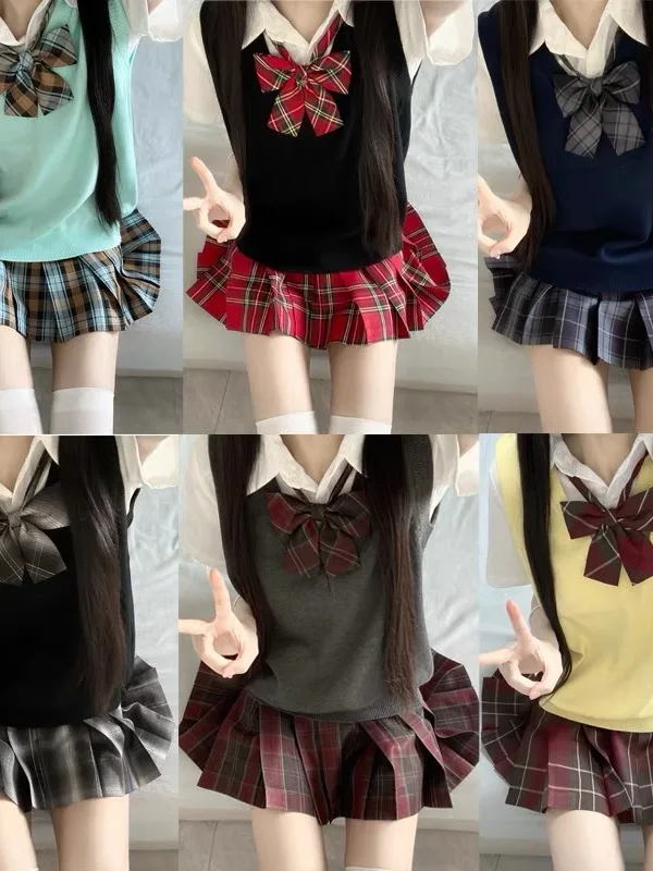 Japanese Style College Uniform JK Uniform Set Women's Student Kishu Vest Basic Shirt Pleated Skirt One Whole Set Summer Fashion
Japanese Style College Uniform JK Uniform Set Women's Student Kishu Vest Basic Shirt Pleated Skirt One Whole Set Summer Fashion