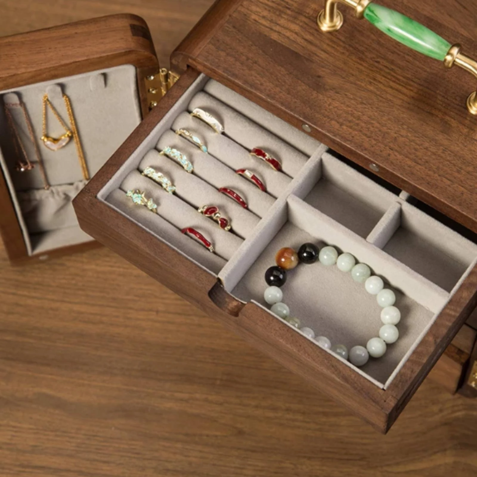 Jewelry Cabinet Hinged Jewelry Box with Drawers Sturdy Space-Saving for Women, Dressing Table, Vanity
Jewelry Cabinet Hinged Jewelry Box with Drawers Sturdy Space-Saving for Women, Dressing Table, Vanity