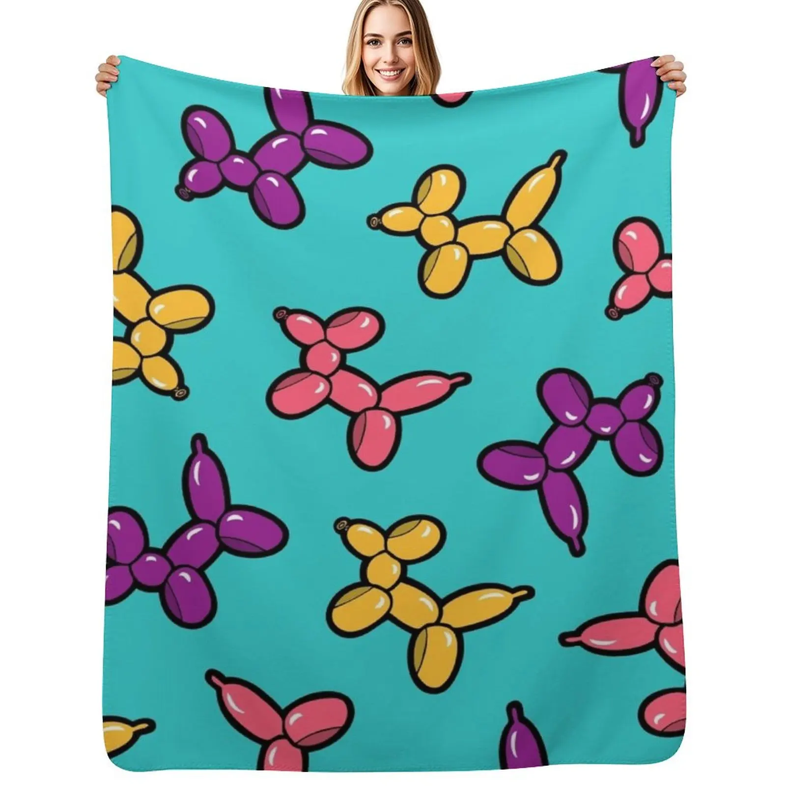 Balloon Animal Dogs Pattern in Blue Throw Blanket Soft Comfort Blanket for Reading Watching TV
Balloon Animal Dogs Pattern in Blue Throw Blanket Soft Comfort Blanket for Reading Watching TV