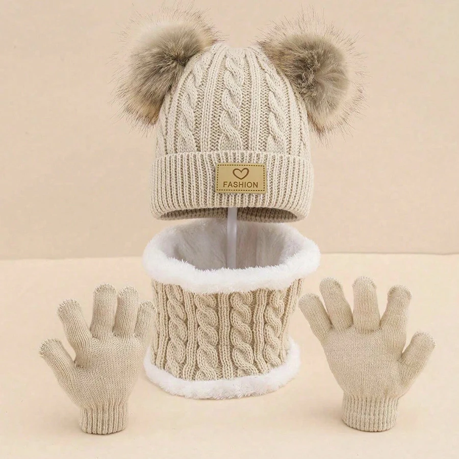 3pcs 3-12Y European and American children's hat, scarf, and gloves three-piece set, autumn and winter new style, double ball, ba
3pcs 3-12Y European and American children's hat, scarf, and gloves three-piece set, autumn and winter new style, double ball, ba
