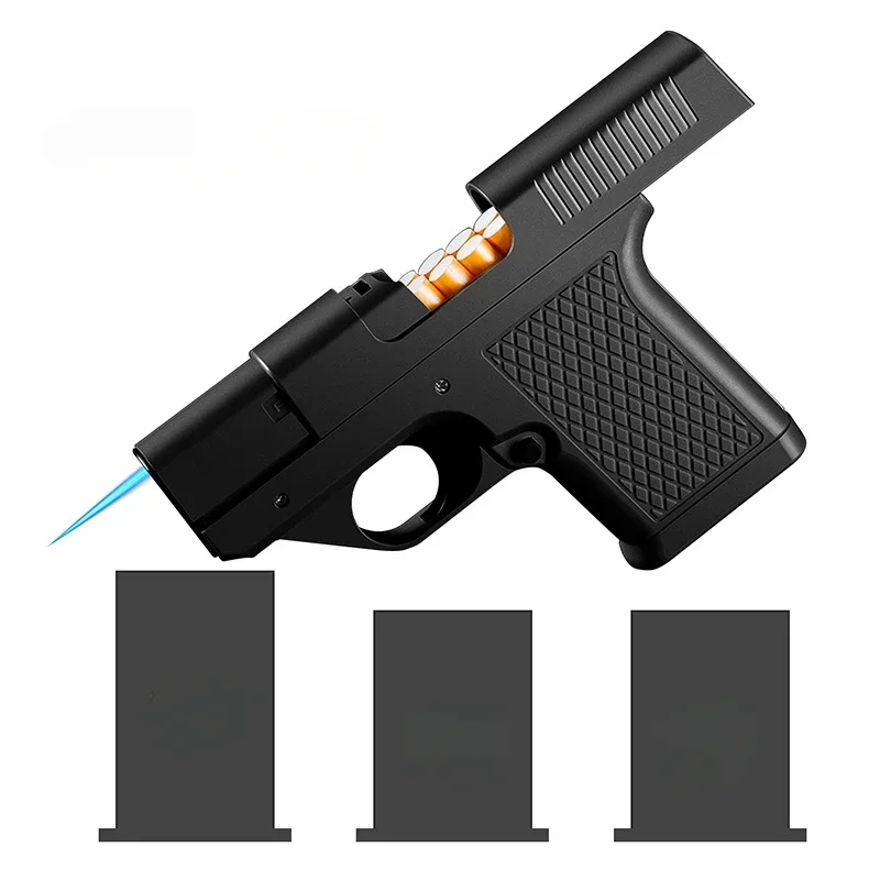 Windproof Capacity 10PCS Pistol Lighter with 3 Cigarette Boxes Jet Deep Blue Flame Gas Cigar Lighter Men's Accessories
Windproof Capacity 10PCS Pistol Lighter with 3 Cigarette Boxes Jet Deep Blue Flame Gas Cigar Lighter Men's Accessories