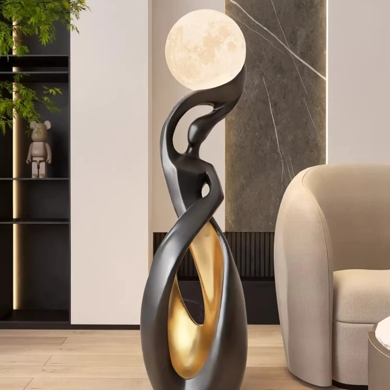 Large floor-to-ceiling abstract art ornament lamp light luxury high-end living room TV cabinet next to home decoration
Large floor-to-ceiling abstract art ornament lamp light luxury high-end living room TV cabinet next to home decoration