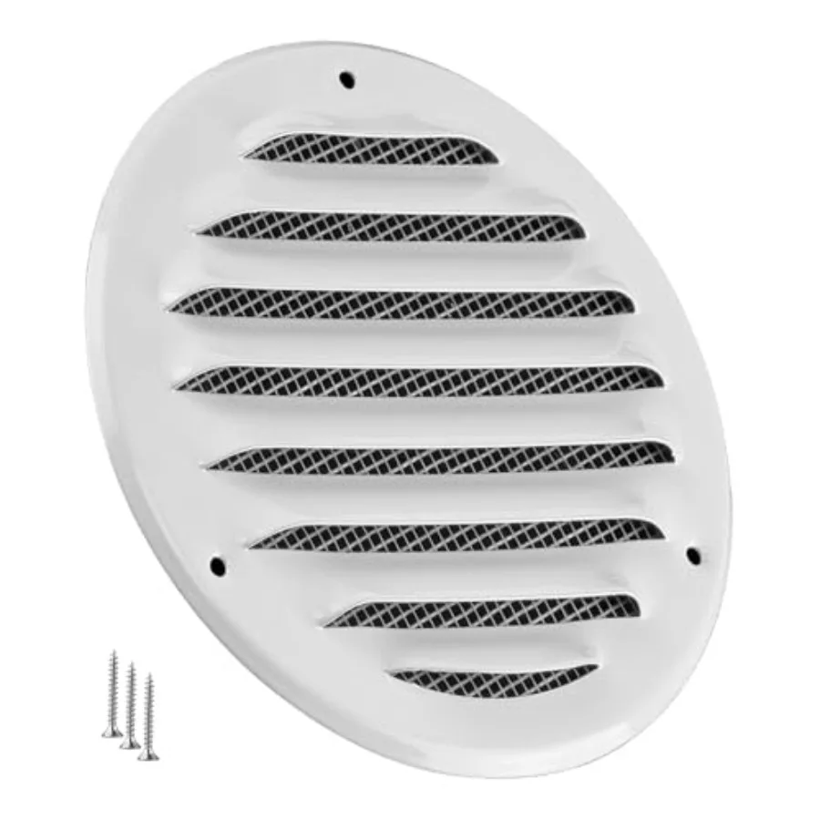 Metal 4 inch Vent Cover Duct Opening - White HVAC Return Air Grille for and Ceiling with Meh - Round offit Ven for Outdoor and
Metal 4 inch Vent Cover Duct Opening - White HVAC Return Air Grille for and Ceiling with Meh - Round offit Ven for Outdoor and