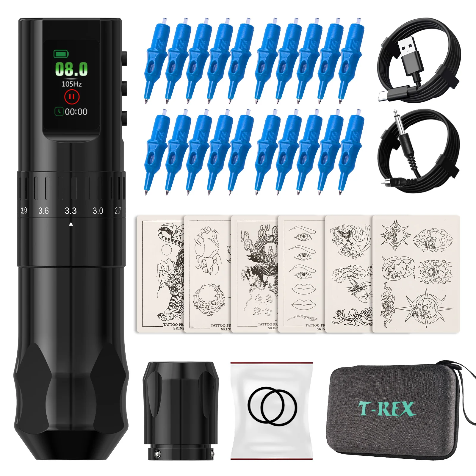 Tattoo Kit T-Rex High Quality Tattoo Pen Kit Wireless Tattoo Machine Adjustable 7 Stroke Length 2.4mm-4.2mm Tattoo Machine
Tattoo Kit T-Rex High Quality Tattoo Pen Kit Wireless Tattoo Machine Adjustable 7 Stroke Length 2.4mm-4.2mm Tattoo Machine