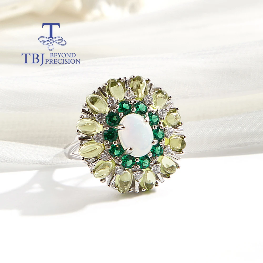 Elegant 925 Sterling Silver Ring for Women with Natural Opal And Peridot Gemstones Luxury Fine Jewelry for Banquet And Birthday
Elegant 925 Sterling Silver Ring for Women with Natural Opal And Peridot Gemstones Luxury Fine Jewelry for Banquet And Birthday