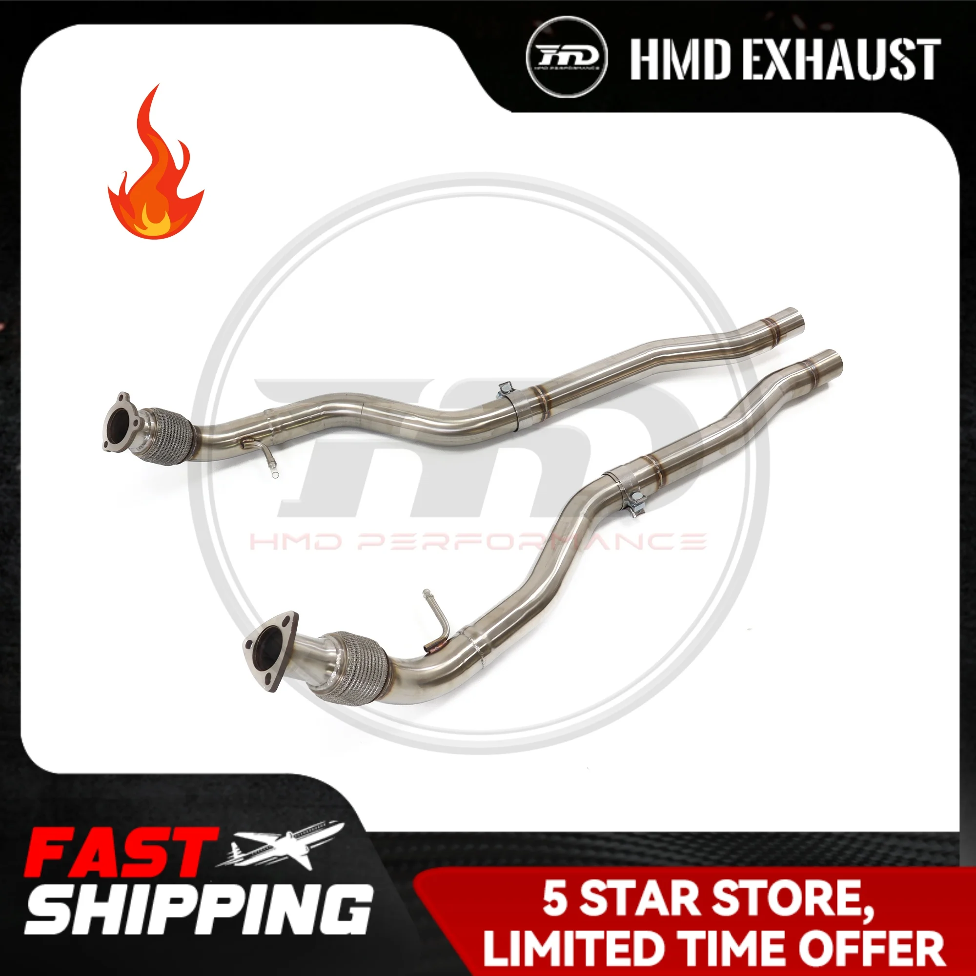 HMD Stainless Steel Exhaust System Resonant Tube is Suitable For Audi A6 C8 Upgrade RS6 Auto Modification Exhaust Pipe
HMD Stainless Steel Exhaust System Resonant Tube is Suitable For Audi A6 C8 Upgrade RS6 Auto Modification Exhaust Pipe