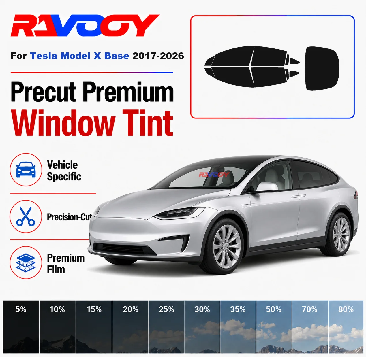 Premium Precut Window Tint Kit Front Rear Windows Rear Windshield For Tesla Model X Base 2017-2026 Car Solar Nano Ceramic Film
Premium Precut Window Tint Kit Front Rear Windows Rear Windshield For Tesla Model X Base 2017-2026 Car Solar Nano Ceramic Film