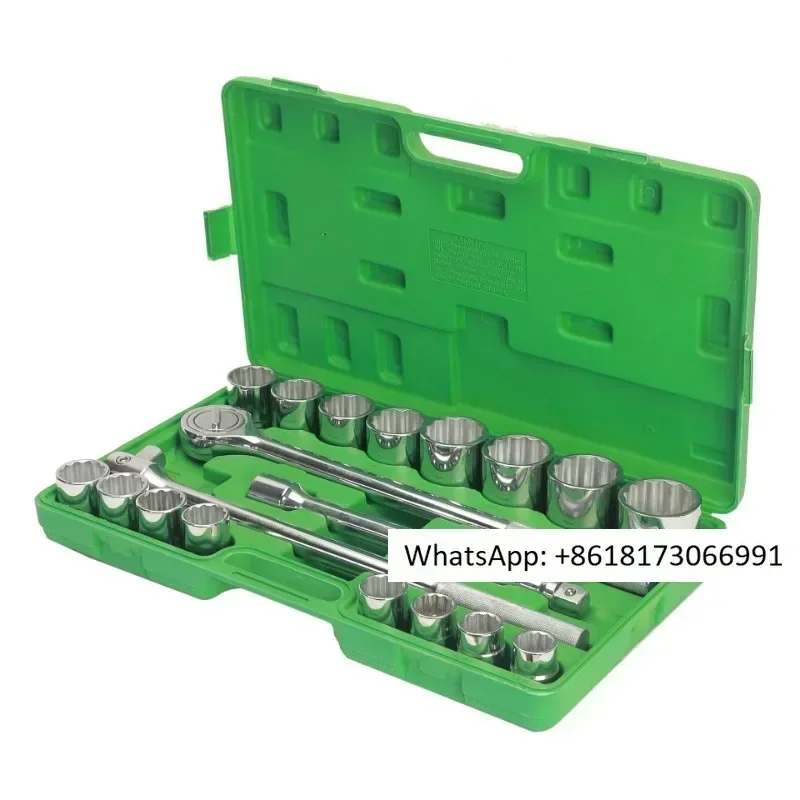 21 piece set of 3/4 inch metric heavy-duty tool ratchet wrench socket set
21 piece set of 3/4 inch metric heavy-duty tool ratchet wrench socket set