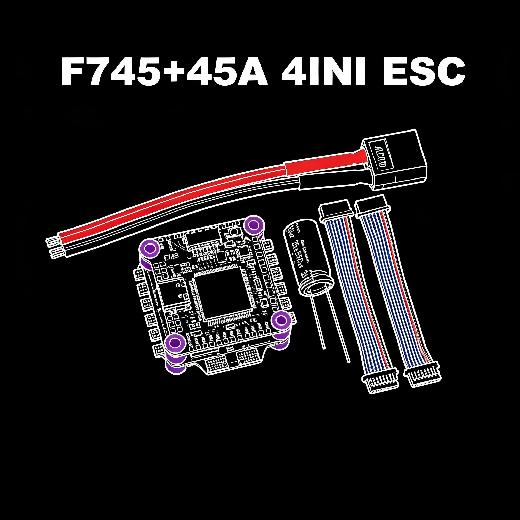 Полетный контроллер HotRC F745 V2 с ESC 45A/60A 4INI, видеопередатчиком VTX1000 и камерой 1080P, поддержка INAV и Betaflight
Полетный контроллер HotRC F745 V2 с ESC 45A/60A 4INI, видеопередатчиком VTX1000 и камерой 1080P, поддержка INAV и Betaflight