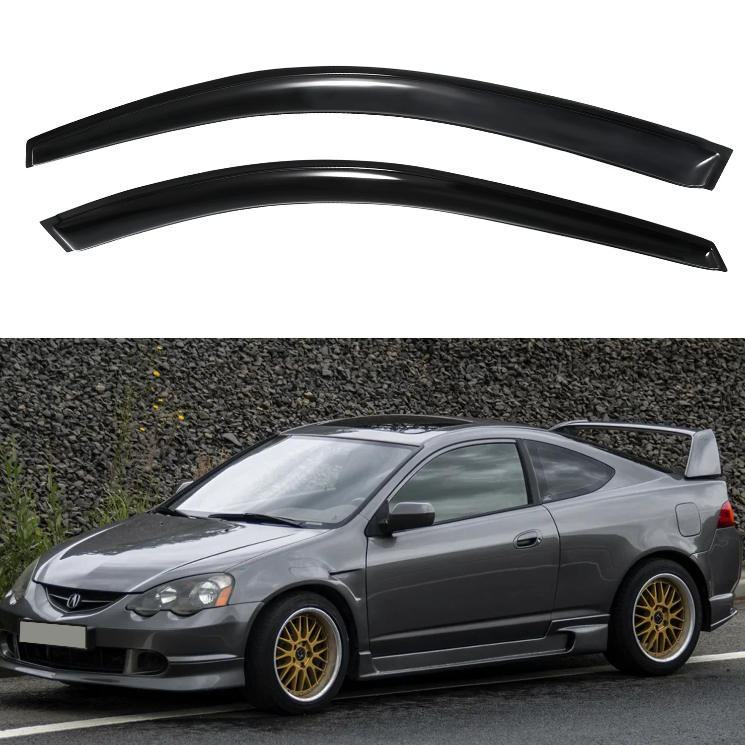 For Acura RSX 2-Door Coupe 2002-2006 Tinted Vent Visors 2pcs Set External Rain Guards No Water Channel 1.5MM Thickness
For Acura RSX 2-Door Coupe 2002-2006 Tinted Vent Visors 2pcs Set External Rain Guards No Water Channel 1.5MM Thickness