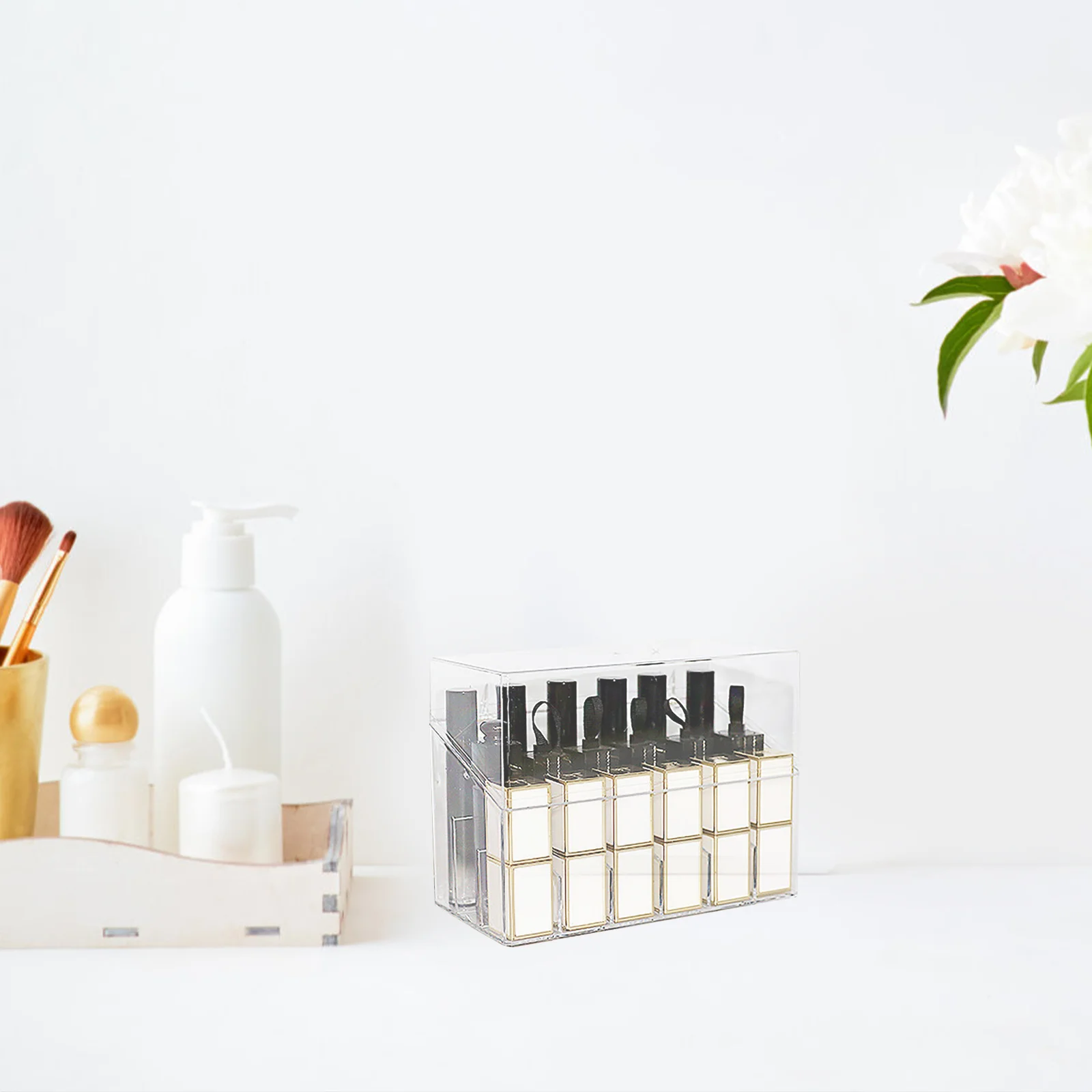 Makeup Storage Holder with Lid Large Capacity Lipstick Organizer Transparent Box for Lip Gloss and Beauty Essentials
Makeup Storage Holder with Lid Large Capacity Lipstick Organizer Transparent Box for Lip Gloss and Beauty Essentials