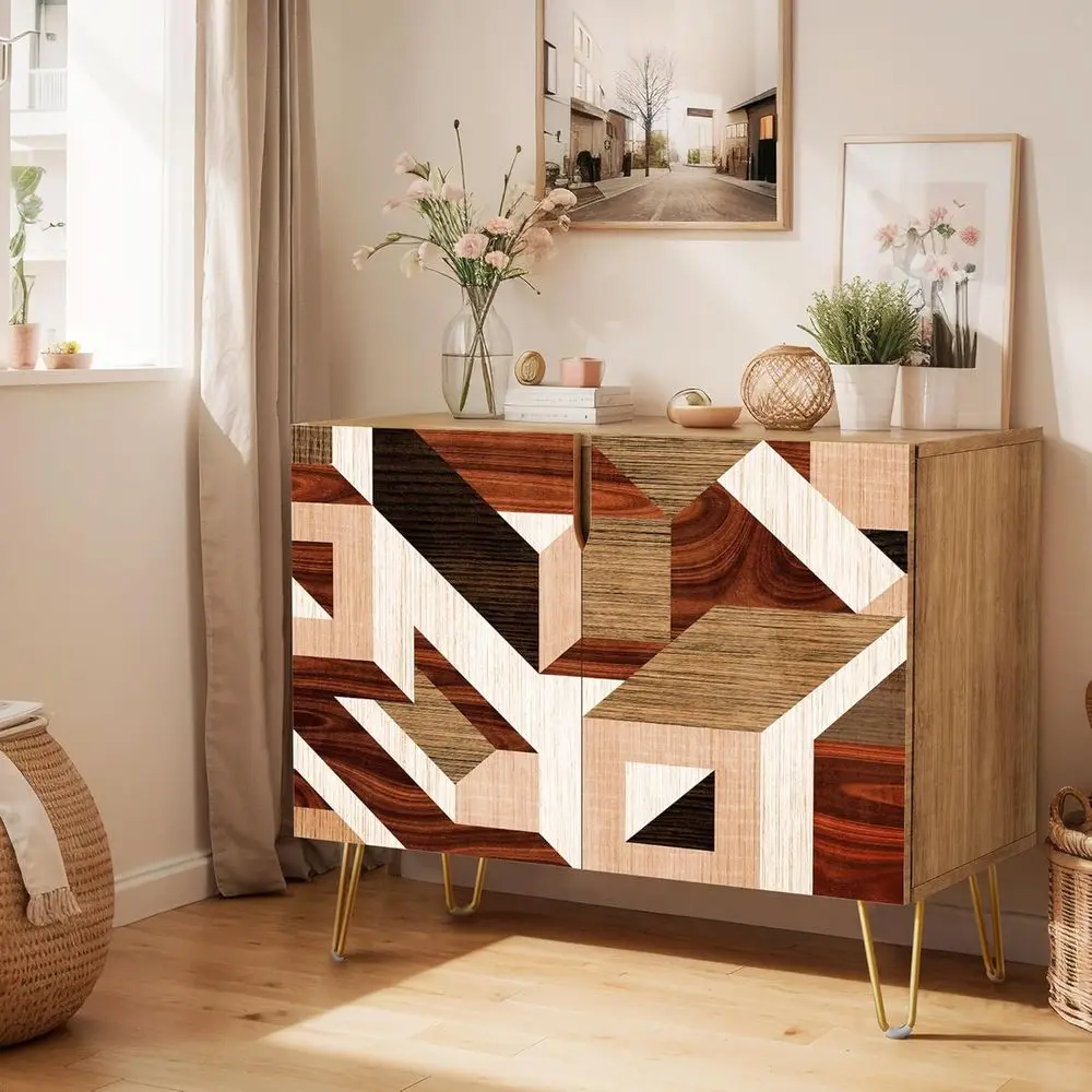 Vintage 3D Polygon Sideboard Cabinet, Kitchen Storage with 2 Doors, Dining Room Furniture - 35 L x 18 W x 29 H
Vintage 3D Polygon Sideboard Cabinet, Kitchen Storage with 2 Doors, Dining Room Furniture - 35 L x 18 W x 29 H