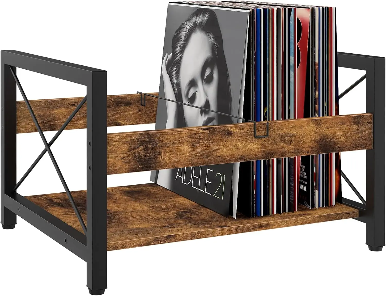 Wooden Record Crate for Vinyl Storage, Holds 50-100 Albums, DVDs, CDs or Files, Rustic Brown Desktop Organizer
Wooden Record Crate for Vinyl Storage, Holds 50-100 Albums, DVDs, CDs or Files, Rustic Brown Desktop Organizer