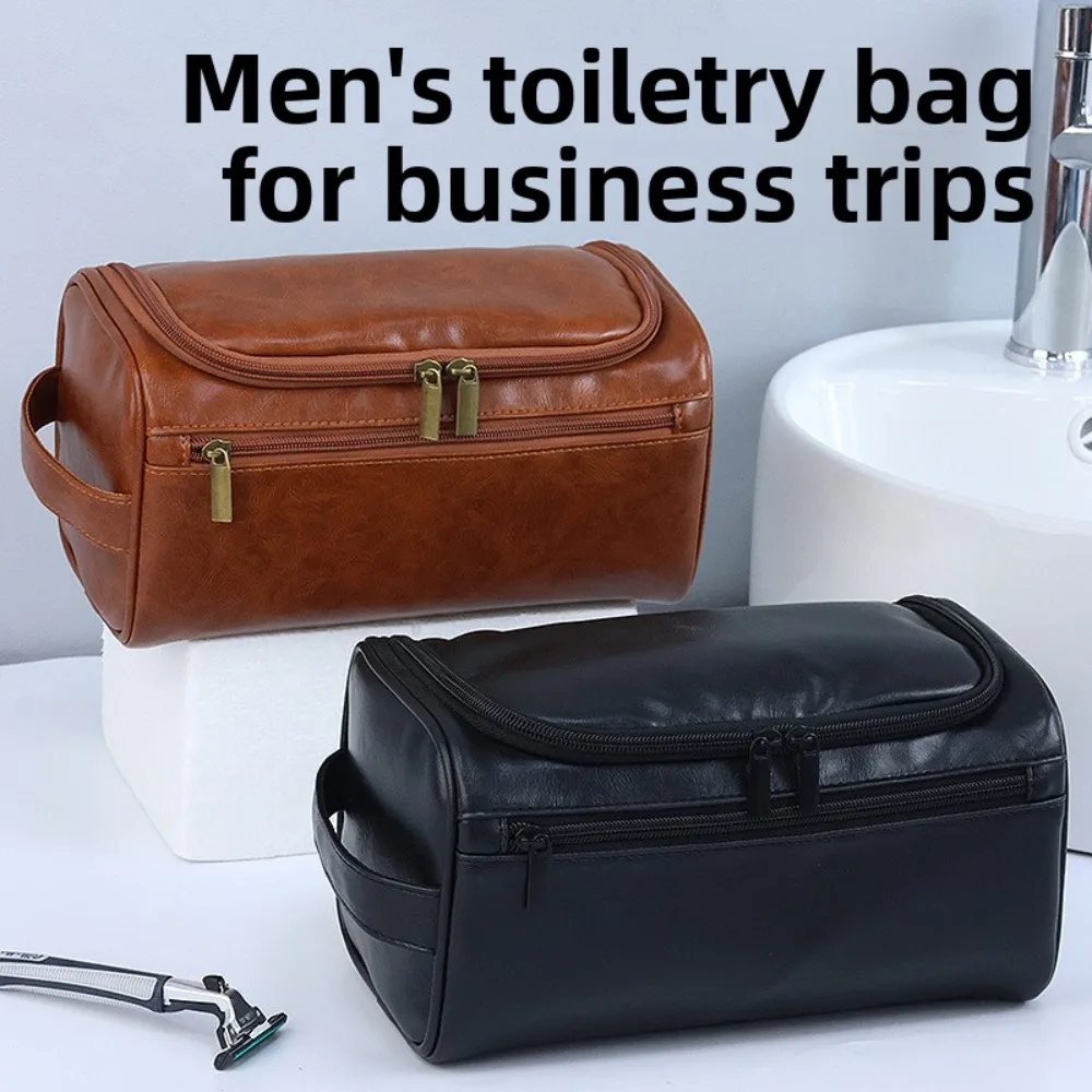Large Capacity Men's Travel Washbag Portable PU Waterproof Makeup Bag Simple Business Trip Handbag Storage Bag
Large Capacity Men's Travel Washbag Portable PU Waterproof Makeup Bag Simple Business Trip Handbag Storage Bag