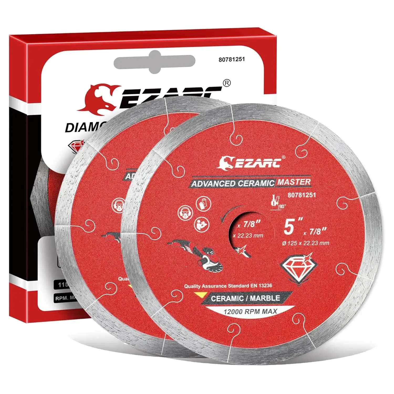 EZARC 2PCS 4.5" / 5" Diamond Blade Advanced Ceramic Diamond Porcelain Cutting Blades for Angle Grinder Tile Blade Wet Cutting
EZARC 2PCS 4.5" / 5" Diamond Blade Advanced Ceramic Diamond Porcelain Cutting Blades for Angle Grinder Tile Blade Wet Cutting