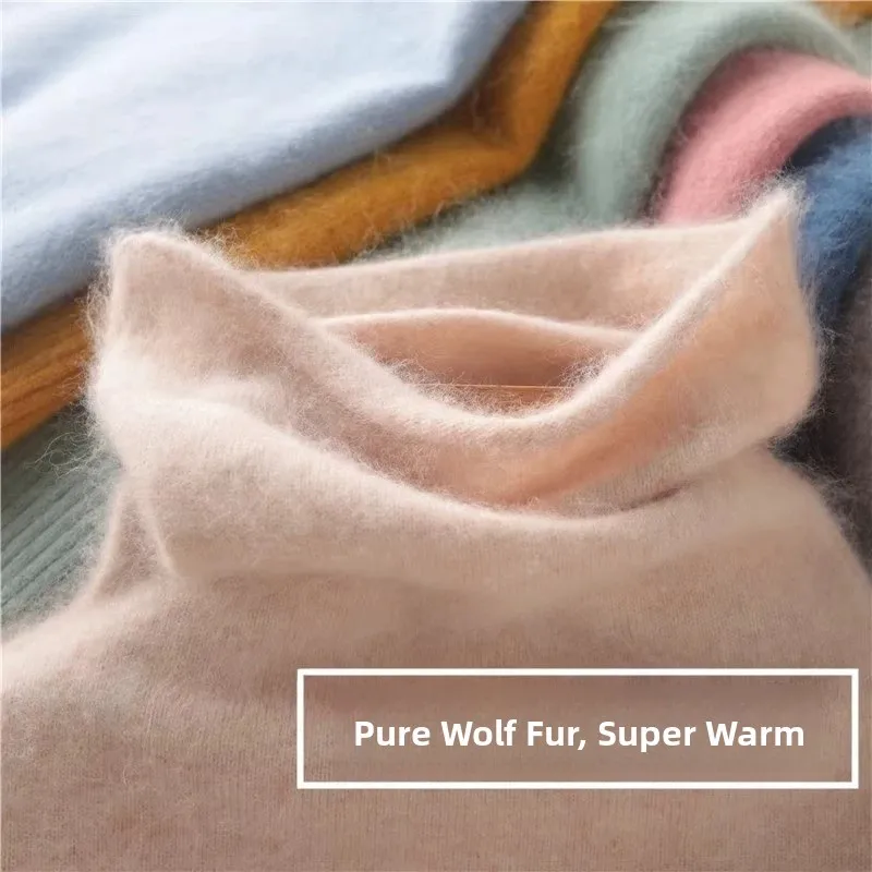 Pure Mink Knitted Sweater High Collar Thick Short Women's Inner Wear Winter Woolen Shirt Commute Style Loose Fit Long Sleeve
Pure Mink Knitted Sweater High Collar Thick Short Women's Inner Wear Winter Woolen Shirt Commute Style Loose Fit Long Sleeve
