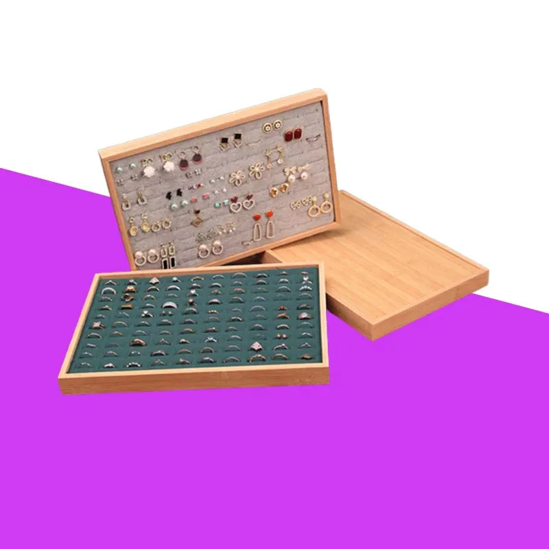 Bamboo Ring Display Tray Holder Storage Box Earrings Bracelet Showcase for counter display Desktop Organizer
Bamboo Ring Display Tray Holder Storage Box Earrings Bracelet Showcase for counter display Desktop Organizer