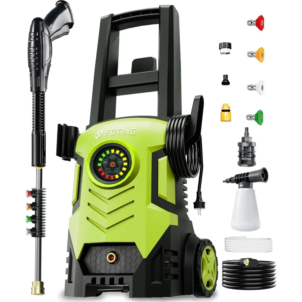 2025 Модернизированная электрическая мойка высокого давления с регулируемым сенсорным экраном, 5000 фунтов на квадратный дюйм, 3,3 галлонов/ 8 уровней, общая длина 58 общих, 4 насадки для быстрого подключения, в 
2025 Модернизированная электрическая мойка высокого давления с регулируемым сенсорным экраном, 5000 фунтов на квадратный дюйм, 3,3 галлонов/ 8 уровней, общая длина 58 общих, 4 насадки для быстрого подключения, в