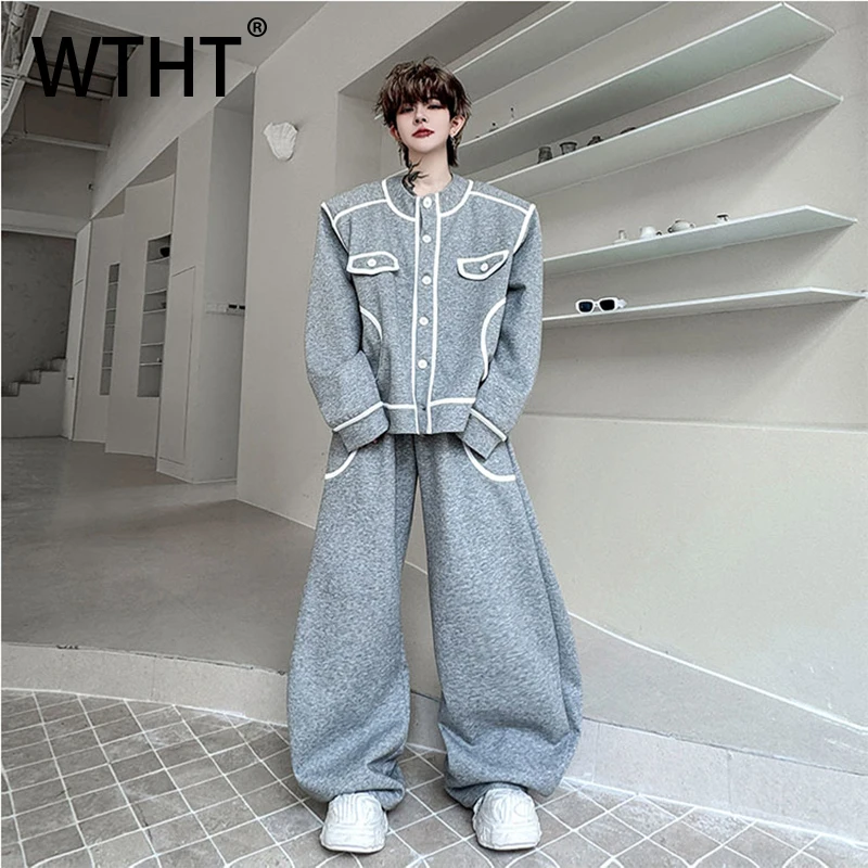 WTHT Fashion Men's Set Striped Contrast Color O-neck Coats High Street Straight Wide Leg Pants Suit Male 2025 Autumn 2A1691
WTHT Fashion Men's Set Striped Contrast Color O-neck Coats High Street Straight Wide Leg Pants Suit Male 2025 Autumn 2A1691