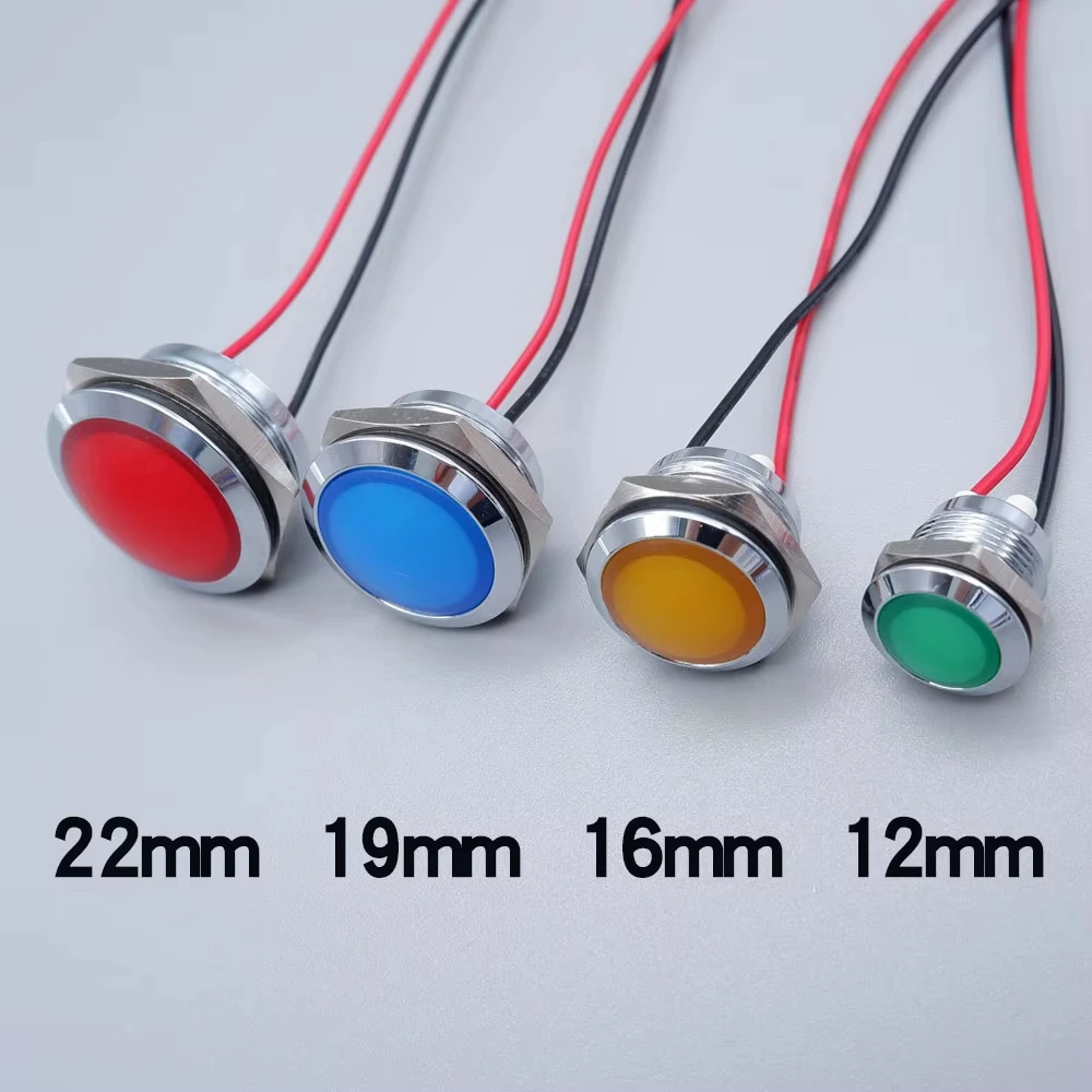 12mm 16mm 19mm 22mm Metal LED Indicator Light Warning Signal Lamp Pilot with Wire Two Three Color 5V 12V 24V 220V Red Blue Green
12mm 16mm 19mm 22mm Metal LED Indicator Light Warning Signal Lamp Pilot with Wire Two Three Color 5V 12V 24V 220V Red Blue Green
