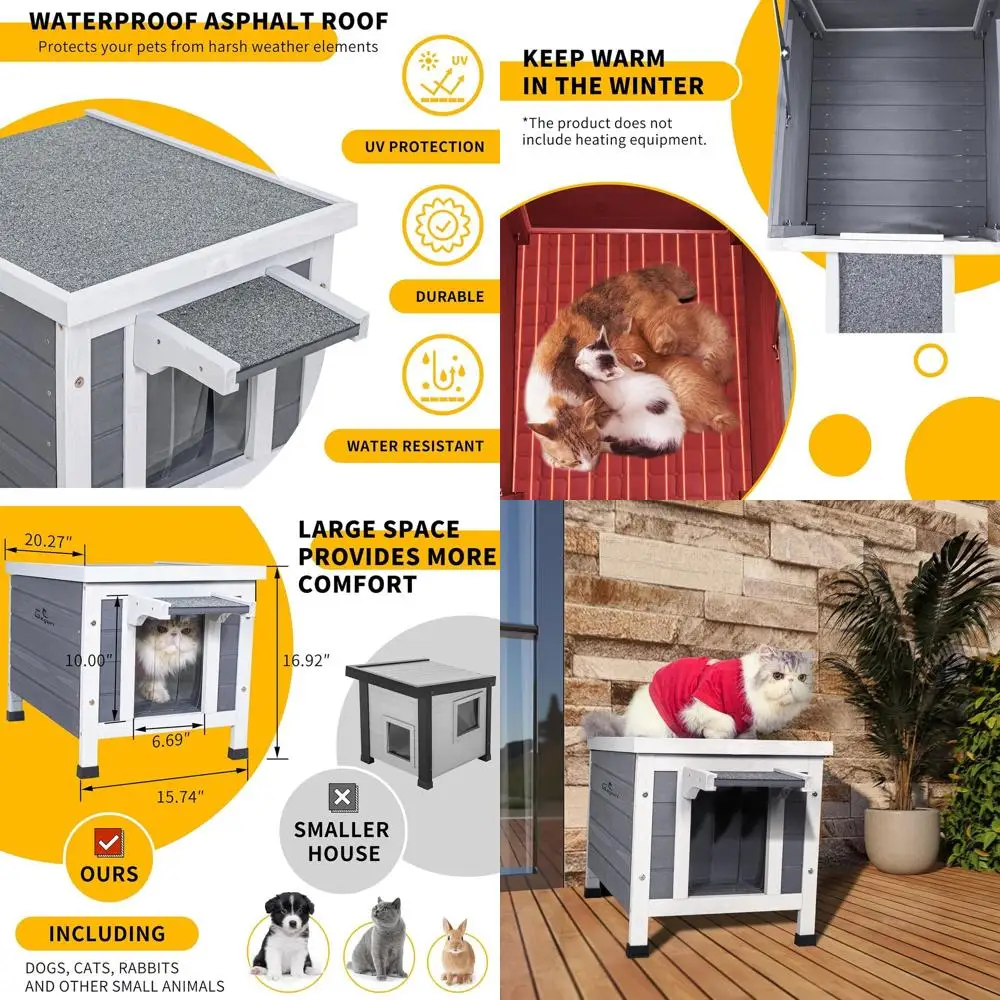 Укрытие для улицы, устойчивое к атмосферным воздействиям для бродячих кошек, собак и кроликов с приподнятой платформой и асфальтовой крышей
Укрытие для улицы, устойчивое к атмосферным воздействиям для бродячих кошек, собак и кроликов с приподнятой платформой и асфальтовой крышей