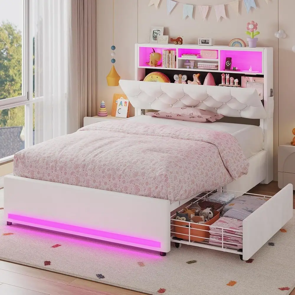 Двуспальная кровать-стеллаж с LED-подсветкой, 4 выдвижными ящиками для хранения, розеткой, бархатная кровать-платформа для детей, не требует пружинного блока, C
Двуспальная кровать-стеллаж с LED-подсветкой, 4 выдвижными ящиками для хранения, розеткой, бархатная кровать-платформа для детей, не требует пружинного блока, C