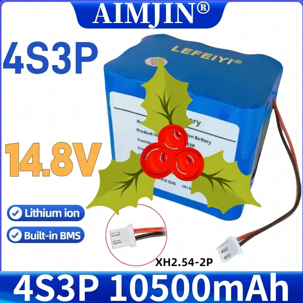 4S3P 14.8V 10500mAh 18650 rechargeable lithium battery pack with built-in intelligent BMS
4S3P 14.8V 10500mAh 18650 rechargeable lithium battery pack with built-in intelligent BMS