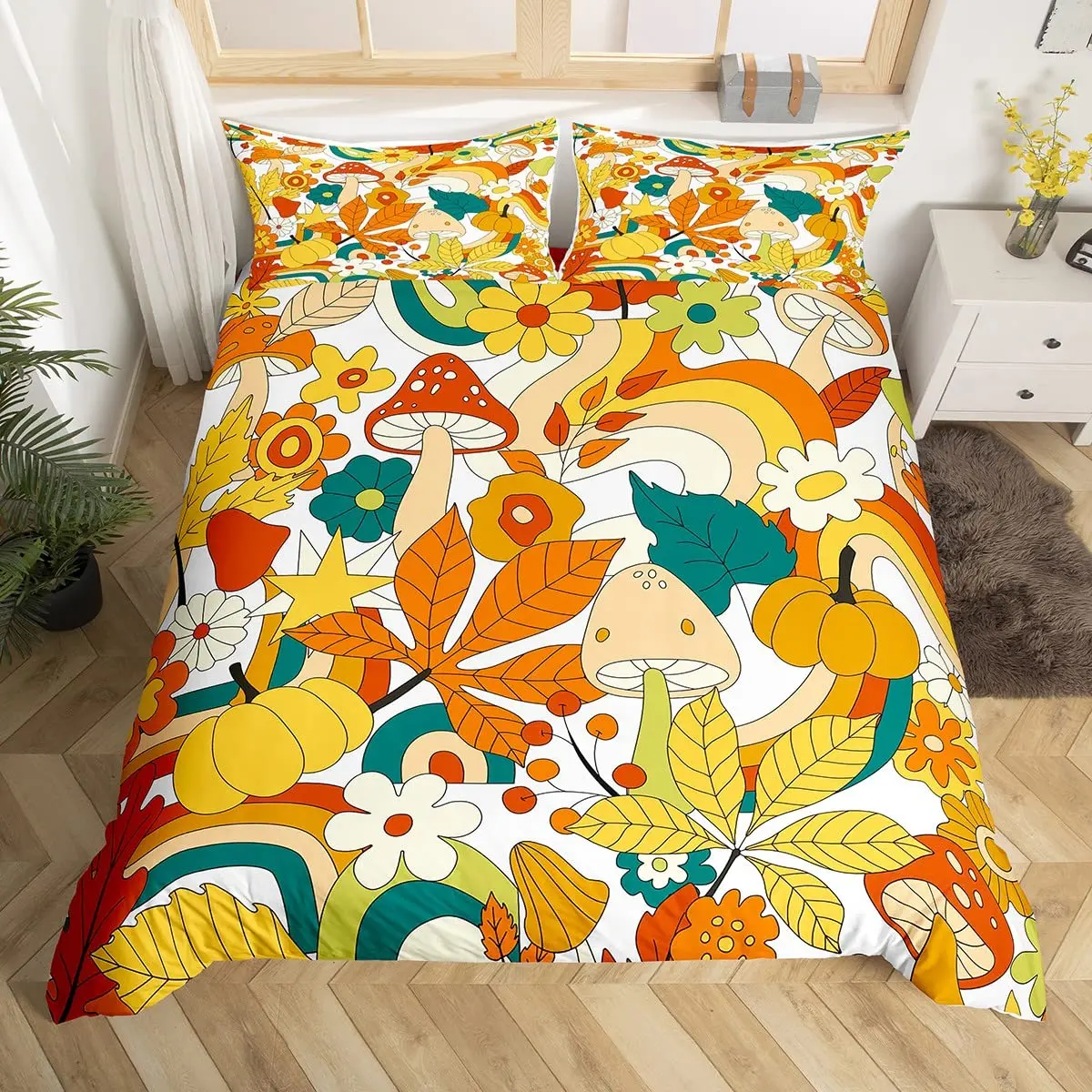 Botanical Floral Print Duvet Cover Bedroom Decor Gift Bedding Set for Kids Teens Adults with 2 Pillowcases (Quilt Not Included)
Botanical Floral Print Duvet Cover Bedroom Decor Gift Bedding Set for Kids Teens Adults with 2 Pillowcases (Quilt Not Included)