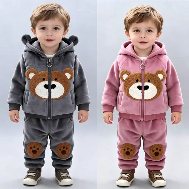 Baby Kids Winter Sets Boys Plush Warm Suit Girls Hooded Vest+Tops+Pants 3 Piece Outfits New Children Thick Cartton Clothing
Baby Kids Winter Sets Boys Plush Warm Suit Girls Hooded Vest+Tops+Pants 3 Piece Outfits New Children Thick Cartton Clothing