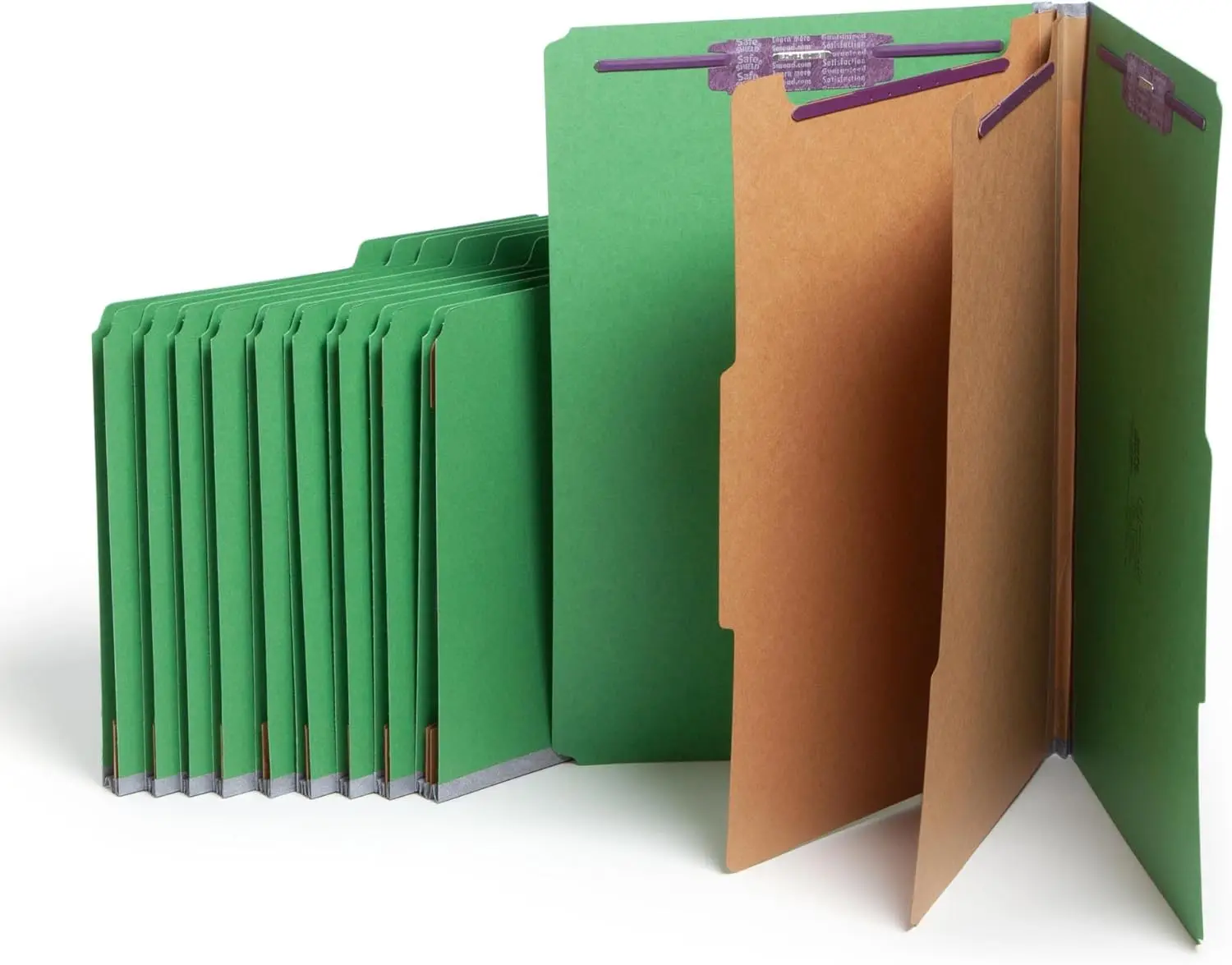Legal Size File Folders with SafeSHIELD Fasteners, 2 Dividers, 2" Expansion, Green, 10 Pack
Legal Size File Folders with SafeSHIELD Fasteners, 2 Dividers, 2" Expansion, Green, 10 Pack