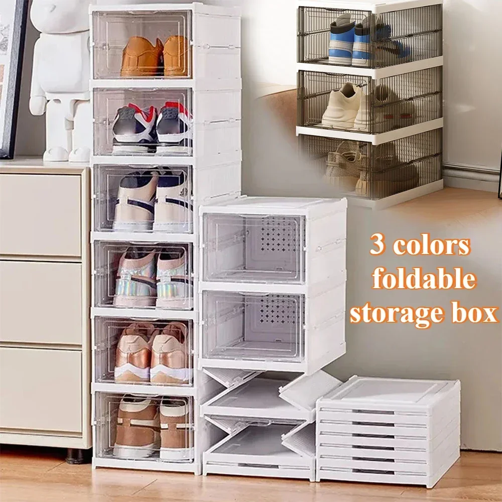 1/3Layer Foldable Shoes Box Dustproof Thickened Plastic Storage Box No Installation Required Portable Weight-bearing Storage Box
1/3Layer Foldable Shoes Box Dustproof Thickened Plastic Storage Box No Installation Required Portable Weight-bearing Storage Box