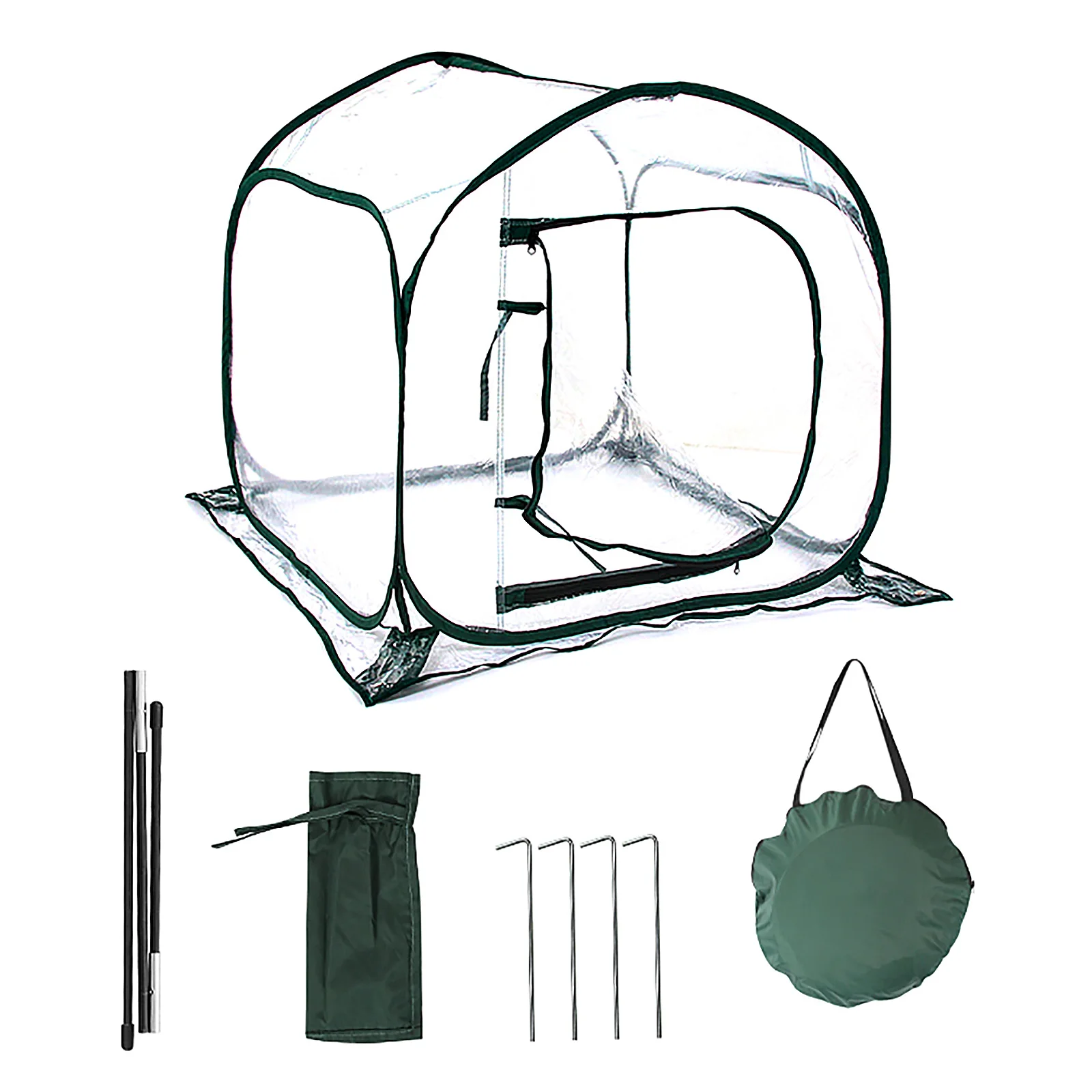 80x80x80cm Portable Mini Greenhouse Antifreeze Mini Nursery Cover Household Plant Mini Garden Cover with Iron Frame Ground Nail
80x80x80cm Portable Mini Greenhouse Antifreeze Mini Nursery Cover Household Plant Mini Garden Cover with Iron Frame Ground Nail