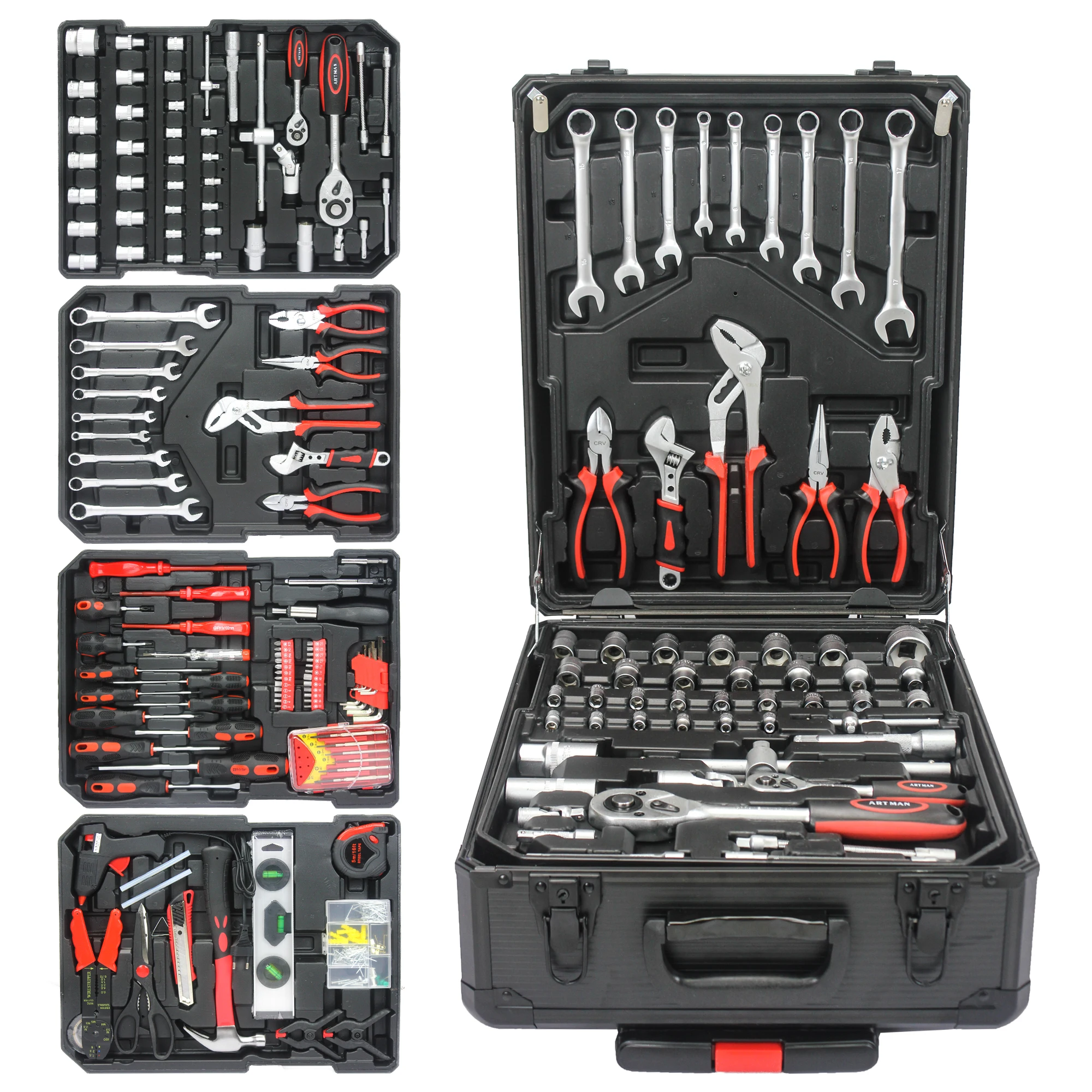899pcs Home Repair Tool Set Kit Toolbox Storage Case with 4 Drawers for Maintenance, Garden, Homeowner, Handyman -Black
899pcs Home Repair Tool Set Kit Toolbox Storage Case with 4 Drawers for Maintenance, Garden, Homeowner, Handyman -Black
