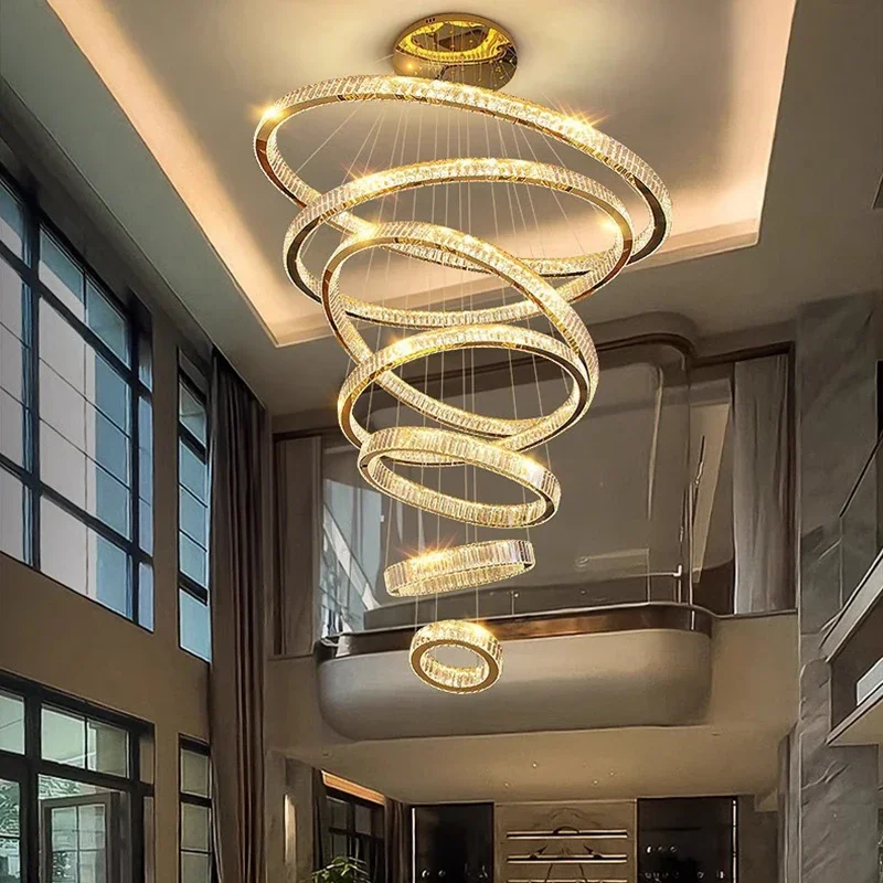 Nordic Home Decor Ring Crystal Led Pendant Lights for Showroom Banquet Hall Stair Chandelier Home Decor Dimmable Art Luminaires
Nordic Home Decor Ring Crystal Led Pendant Lights for Showroom Banquet Hall Stair Chandelier Home Decor Dimmable Art Luminaires