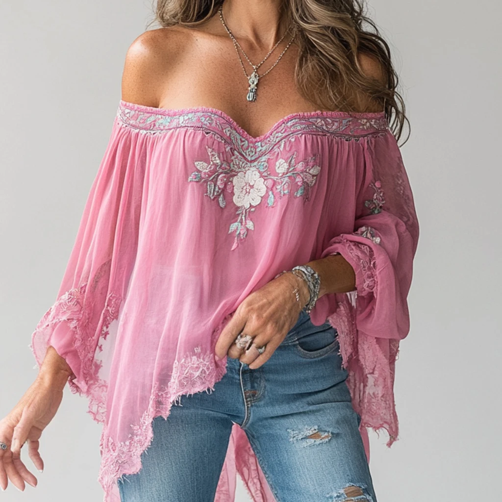 Chic Bohemian Off Shoulder Blouse Ethnic Style Floral Print Flare Sleeves Shirts Autumn Casual Lace Irregular Hem Blouse Tops
Chic Bohemian Off Shoulder Blouse Ethnic Style Floral Print Flare Sleeves Shirts Autumn Casual Lace Irregular Hem Blouse Tops