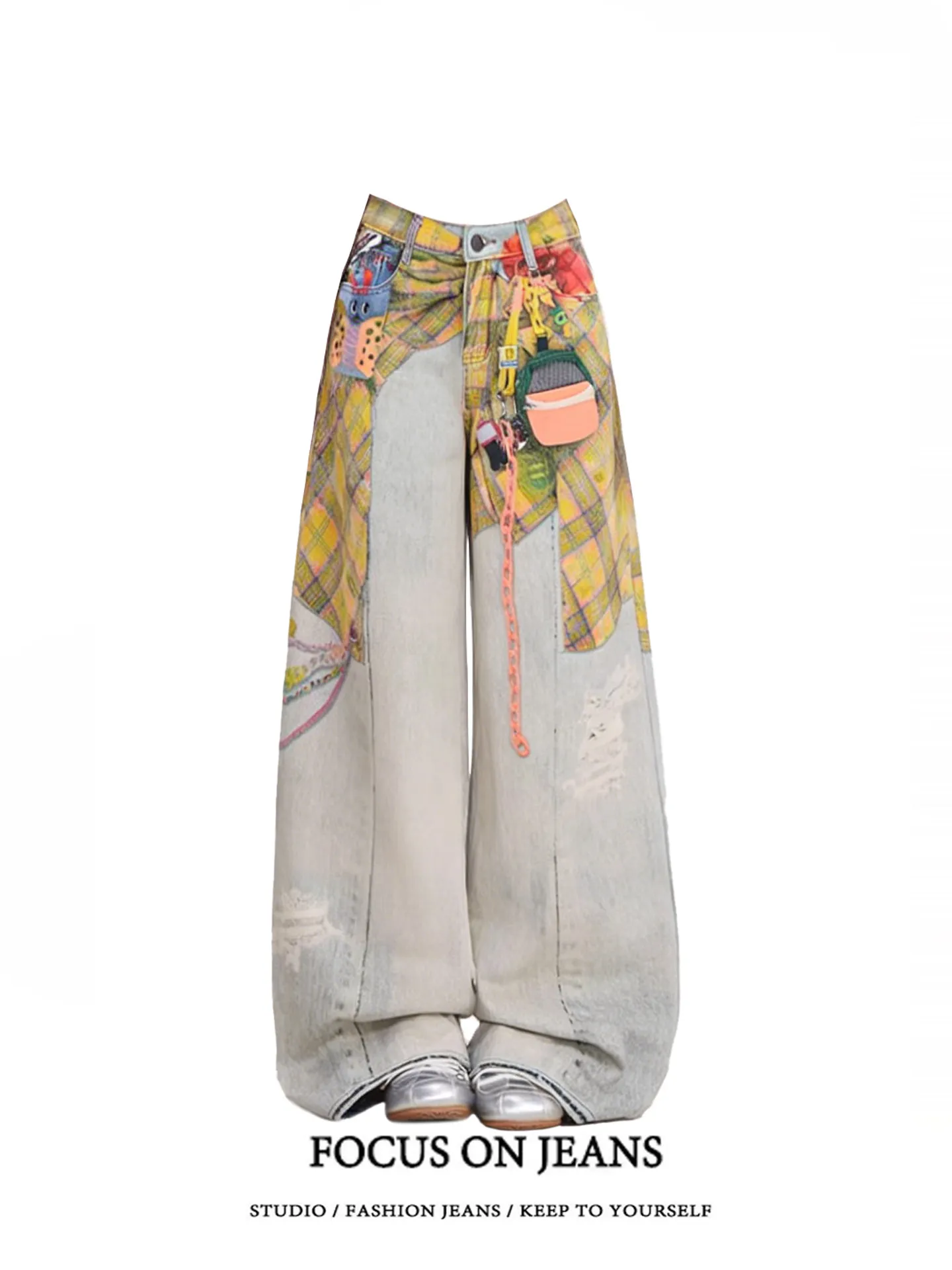 American Retro Butt-covering Printed Denim Jeans for Women, 2026 Spring New Fashionable High-waisted Loose Wide-leg Pants
American Retro Butt-covering Printed Denim Jeans for Women, 2026 Spring New Fashionable High-waisted Loose Wide-leg Pants