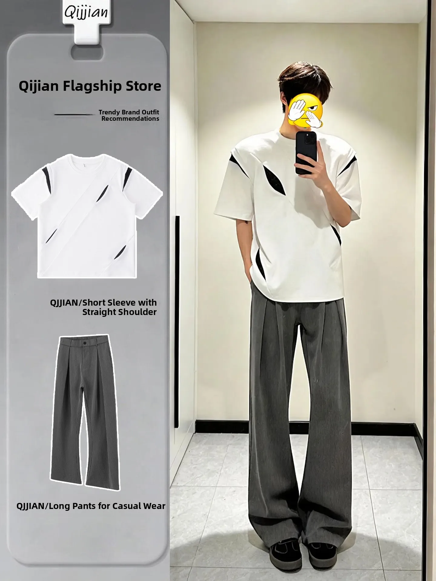 Cool Men's Fashion Set with Shoulder Pads Short Sleeves Pleated West Pants Whole Set Summer Street Style for Teen Boys
Cool Men's Fashion Set with Shoulder Pads Short Sleeves Pleated West Pants Whole Set Summer Street Style for Teen Boys