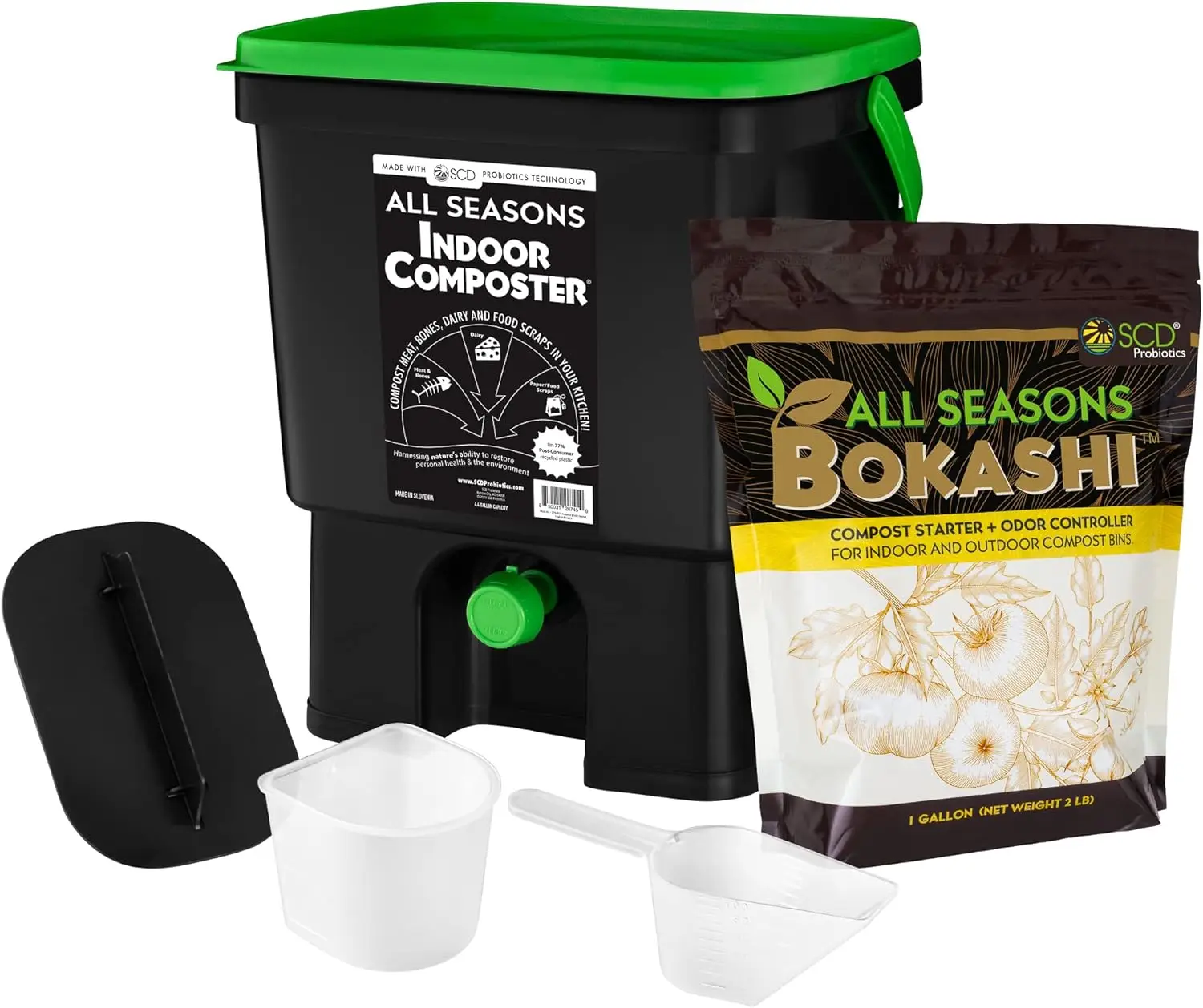 4.4 Gallon Indoor Composter Kit with Bokashi Starter for Kitchen Countertop, Includes Scoop and Accessories
4.4 Gallon Indoor Composter Kit with Bokashi Starter for Kitchen Countertop, Includes Scoop and Accessories