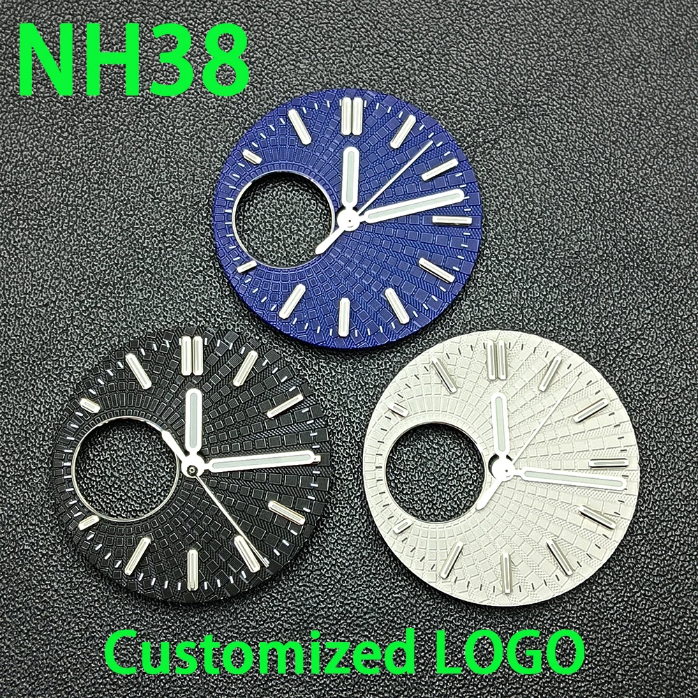NH38 dial hollowed out watch dial men's watch customized logo dial green luminous dial suitable for NH38 movement watches
NH38 dial hollowed out watch dial men's watch customized logo dial green luminous dial suitable for NH38 movement watches