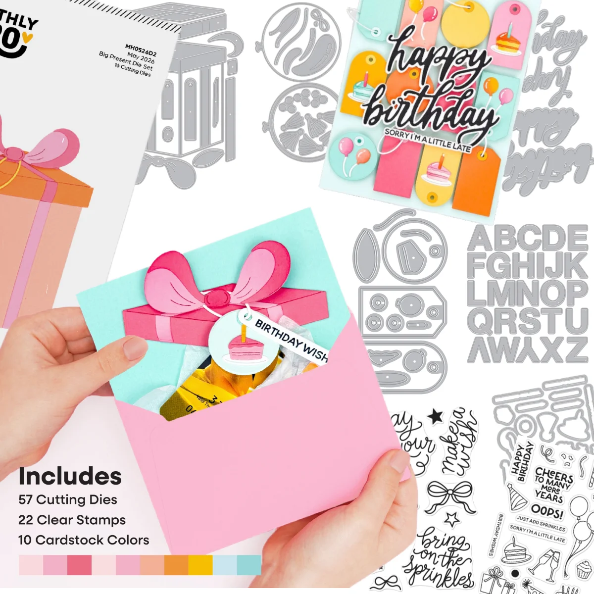 Birthday Balloon Present Metal Cutting Dies Clear Stamps for DIY Greeting Card Decorating Scrapbook Paper Embossing May 2026 New
Birthday Balloon Present Metal Cutting Dies Clear Stamps for DIY Greeting Card Decorating Scrapbook Paper Embossing May 2026 New