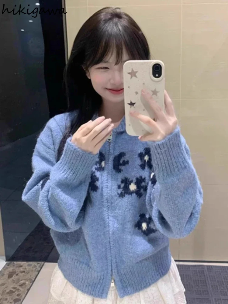 Korean Knitted Cardigan Coat Pull Femme Embroidery Long Sleeve Zipper Sueter Mujer Fall Winter Clothing Fashion Sweater Tops
Korean Knitted Cardigan Coat Pull Femme Embroidery Long Sleeve Zipper Sueter Mujer Fall Winter Clothing Fashion Sweater Tops