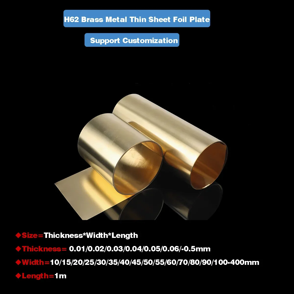 1 Meter H62 Brass Metal Sheet Foil/Brass Strip Thickness Thickness 0.05/0.1/0.15/0.2/0.3/0.4/0.5/0.6/0.8/1mm Width=10-400mm
1 Meter H62 Brass Metal Sheet Foil/Brass Strip Thickness Thickness 0.05/0.1/0.15/0.2/0.3/0.4/0.5/0.6/0.8/1mm Width=10-400mm