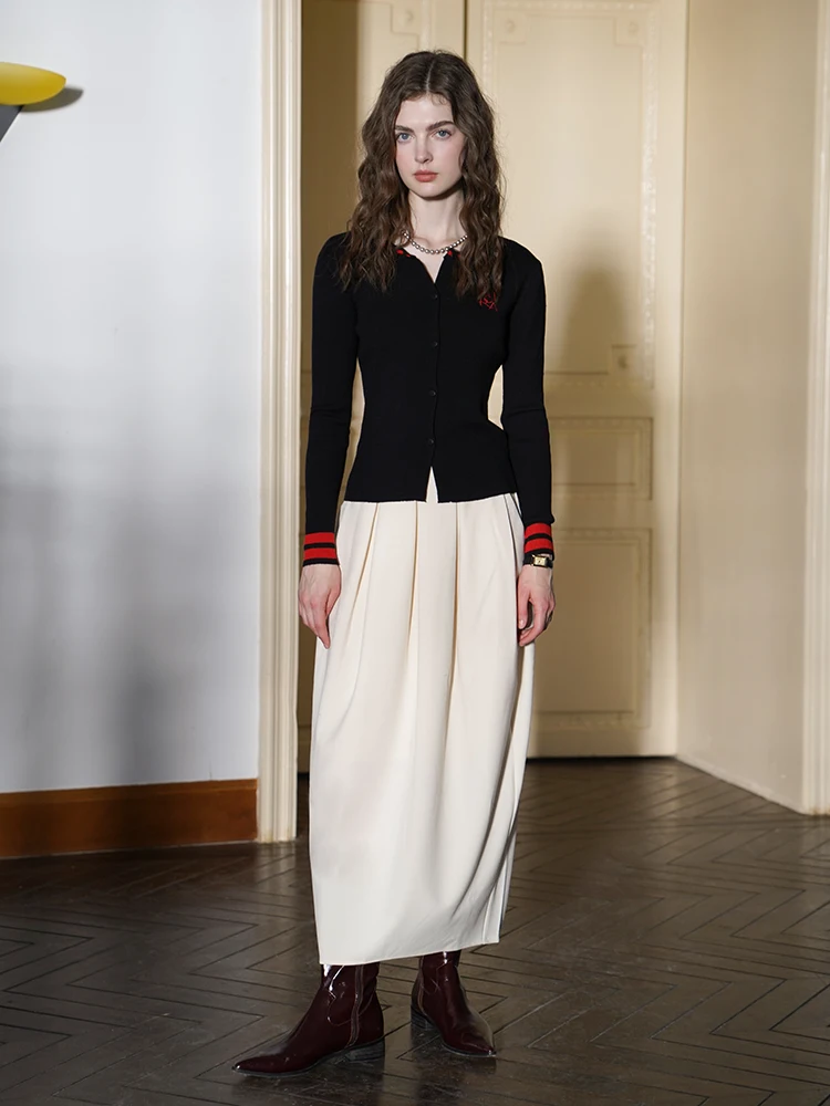 Miorastudio Vintage Autumn Winter High Waist Pleated Midi Skirt Slimming Effect White Flower Pot Shape Polyester Blend Skirt
Miorastudio Vintage Autumn Winter High Waist Pleated Midi Skirt Slimming Effect White Flower Pot Shape Polyester Blend Skirt