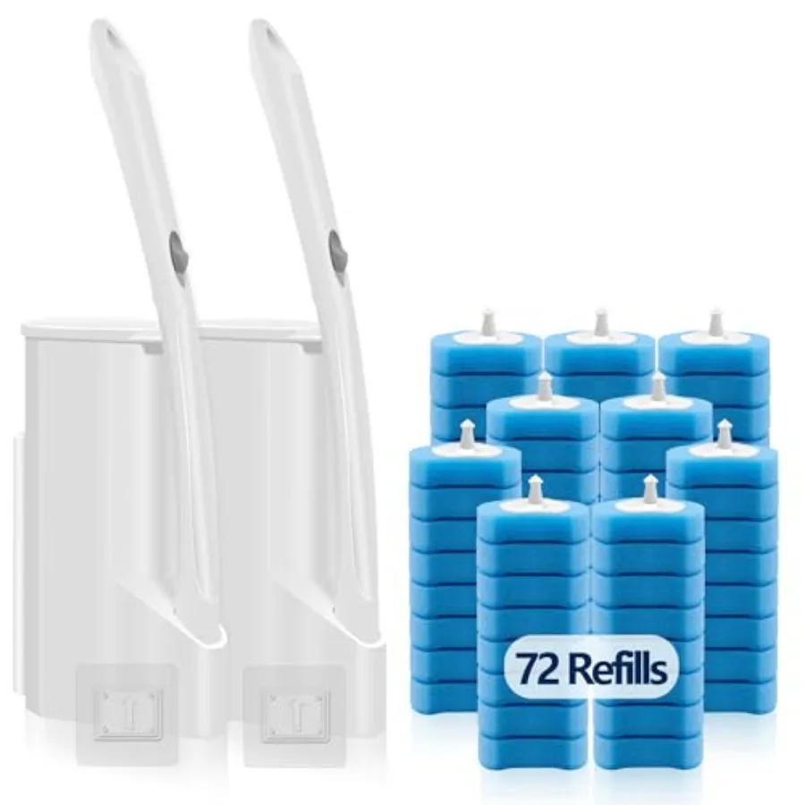Disposable Toilet Bowl Brush and Holder, Toilet Cleaning System-2 Toilet Bowl Wand, 2 Storage Caddyand72 Toilet Brush Refills f
Disposable Toilet Bowl Brush and Holder, Toilet Cleaning System-2 Toilet Bowl Wand, 2 Storage Caddyand72 Toilet Brush Refills f