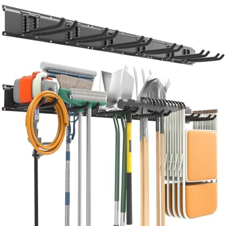 Garage Tool Storage Organizer, Wall Mount Garden Tool Rack Organization, Heavy Duty Folding Chair Hangers with 6 Adjustable Hoo
Garage Tool Storage Organizer, Wall Mount Garden Tool Rack Organization, Heavy Duty Folding Chair Hangers with 6 Adjustable Hoo