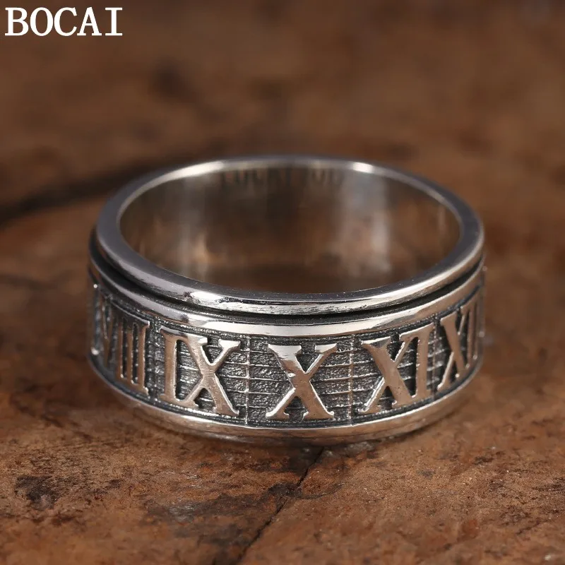 BOCAI New S925 Sterling Silver Jewelry Vintage Sterling Silver Rotatable Arabic Numeral Ring Men's Selected Gift
BOCAI New S925 Sterling Silver Jewelry Vintage Sterling Silver Rotatable Arabic Numeral Ring Men's Selected Gift